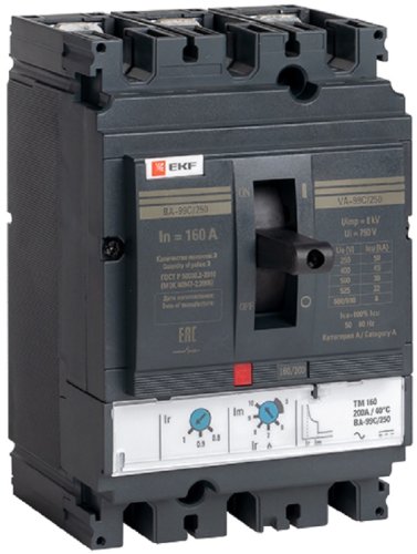 Выключатель автоматический в литом корпусе EKF PROxima Compact250 ВА-99C 3п 160А 45кА фото Выключатель автоматический в литом корпусе EKF PROxima Compact250 ВА-99C 3п 160А 45кА картинка